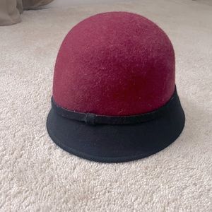 Maroon and navy hat from Anthropologie